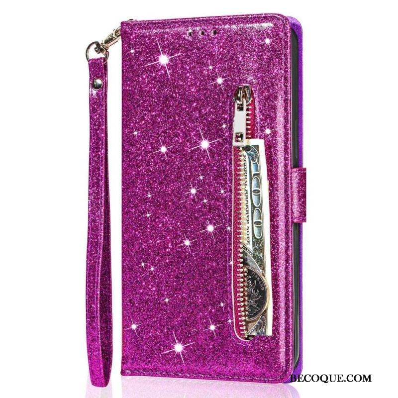 Housse Samsung Galaxy S23 5G Porte-Monnaie Paillettes