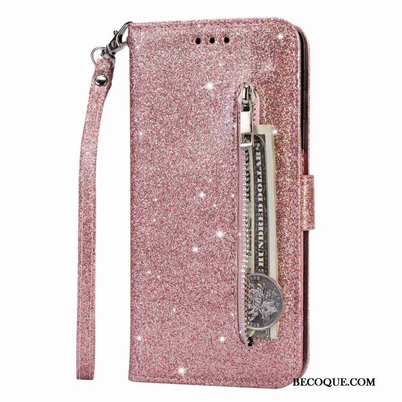 Housse Samsung Galaxy S23 5G Porte-Monnaie Paillettes