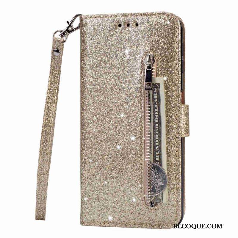 Housse Samsung Galaxy S23 Ultra 5G Porte-Monnaie Paillettes