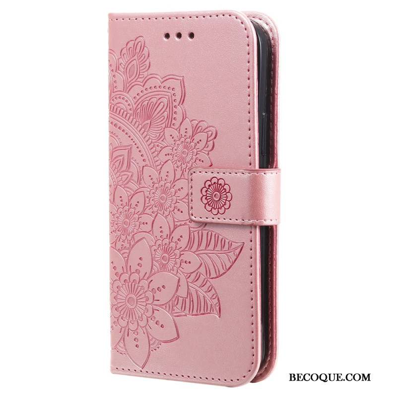 Housse Samsung Galaxy S24 5G Mandala Floral avec Lanière