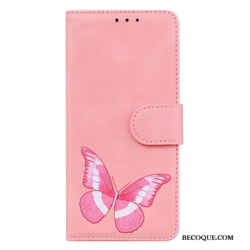 Housse Samsung Galaxy S24 5G Papillon à Lanière