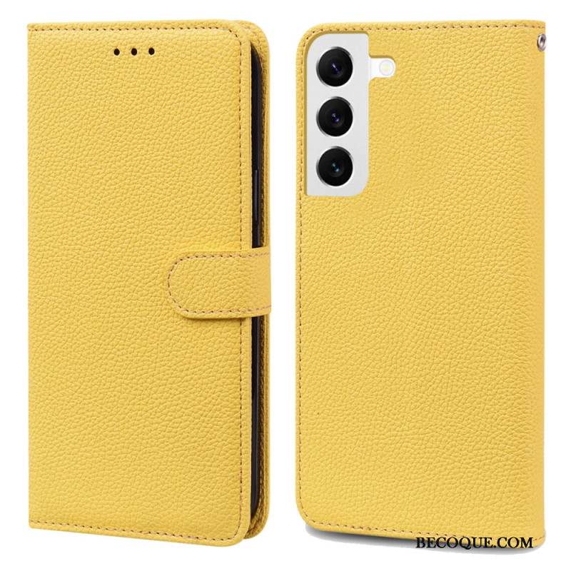 Housse Samsung Galaxy S24 5G Simili Cuir Litchi à Lanière