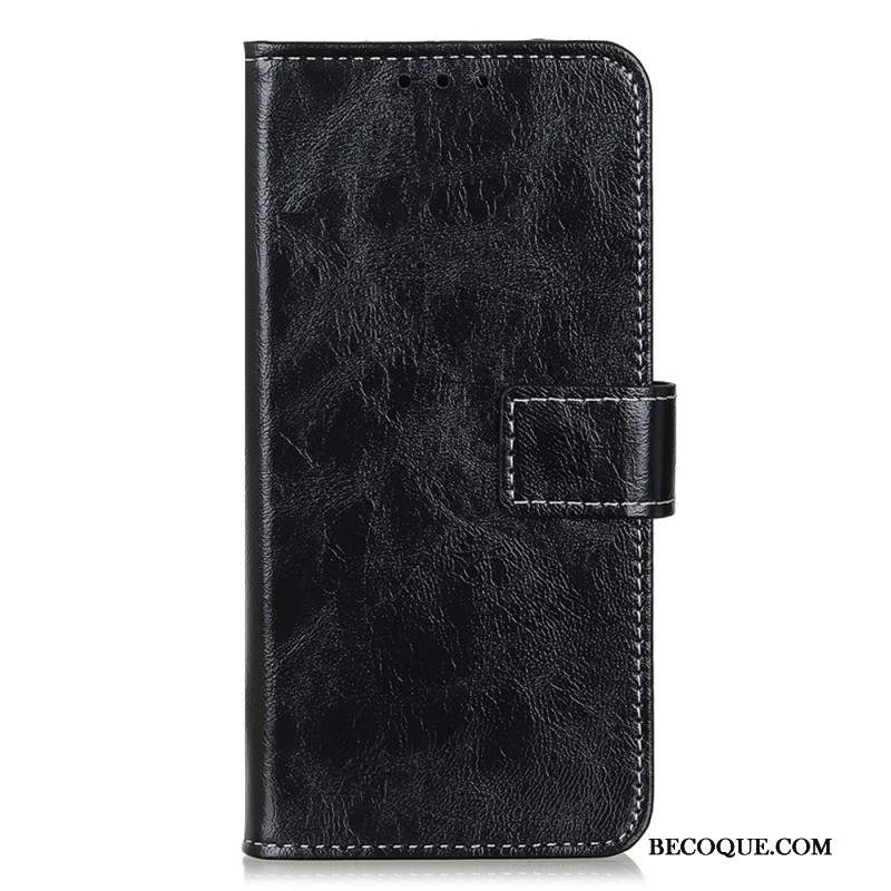 Housse Samsung Galaxy S24 5G Simili Cuir Vernie Coutures Apparentes