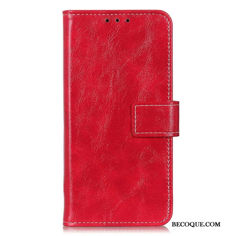 Housse Samsung Galaxy S24 5G Simili Cuir Vernie Coutures Apparentes