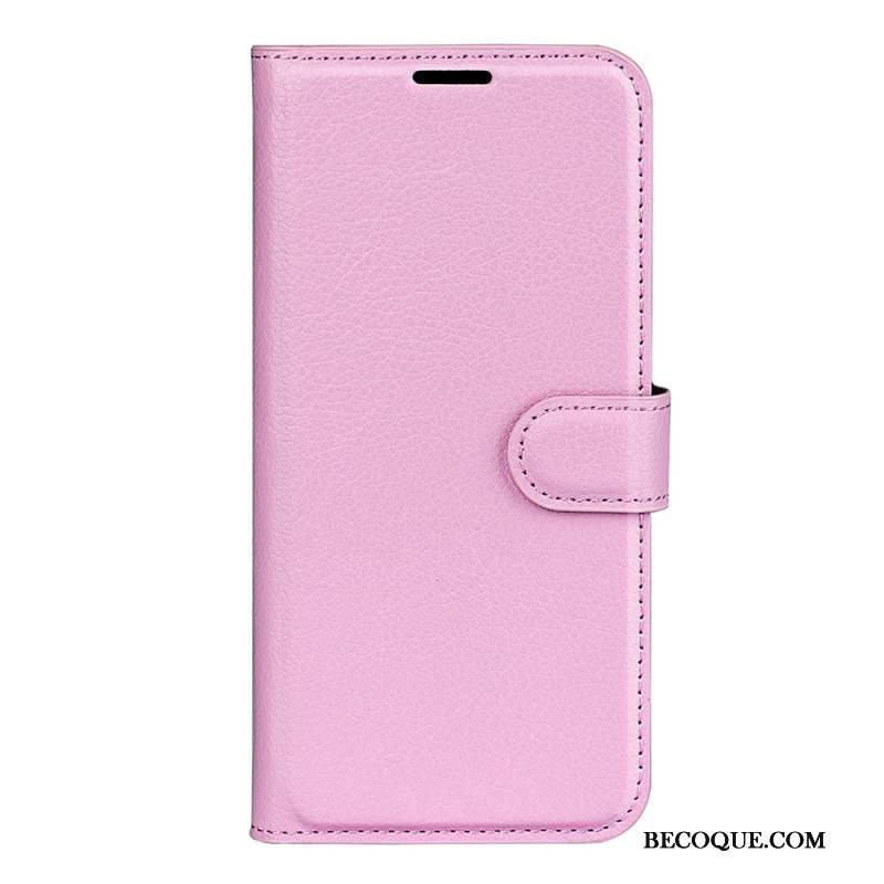 Housse Samsung Galaxy S24 FE Simili Cuir Litchi