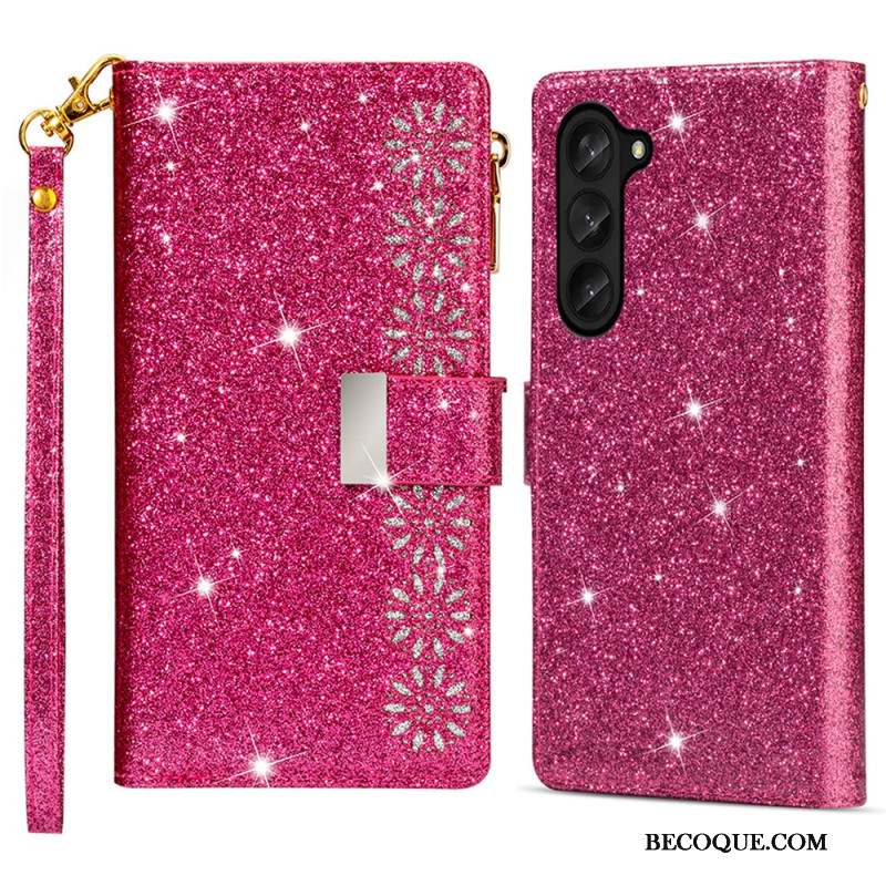 Housse Samsung Galaxy Z Fold 5 Paillettes Portefeuille