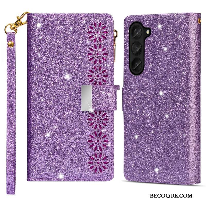 Housse Samsung Galaxy Z Fold 5 Paillettes Portefeuille