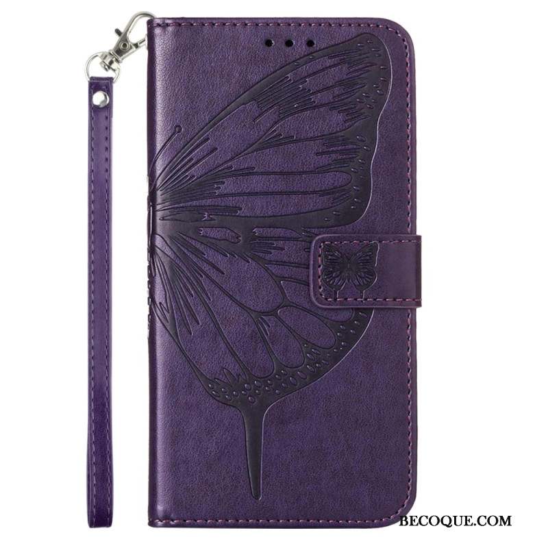 Housse Samsung Galaxy Z Fold 6 Papillon Floral à Lanière