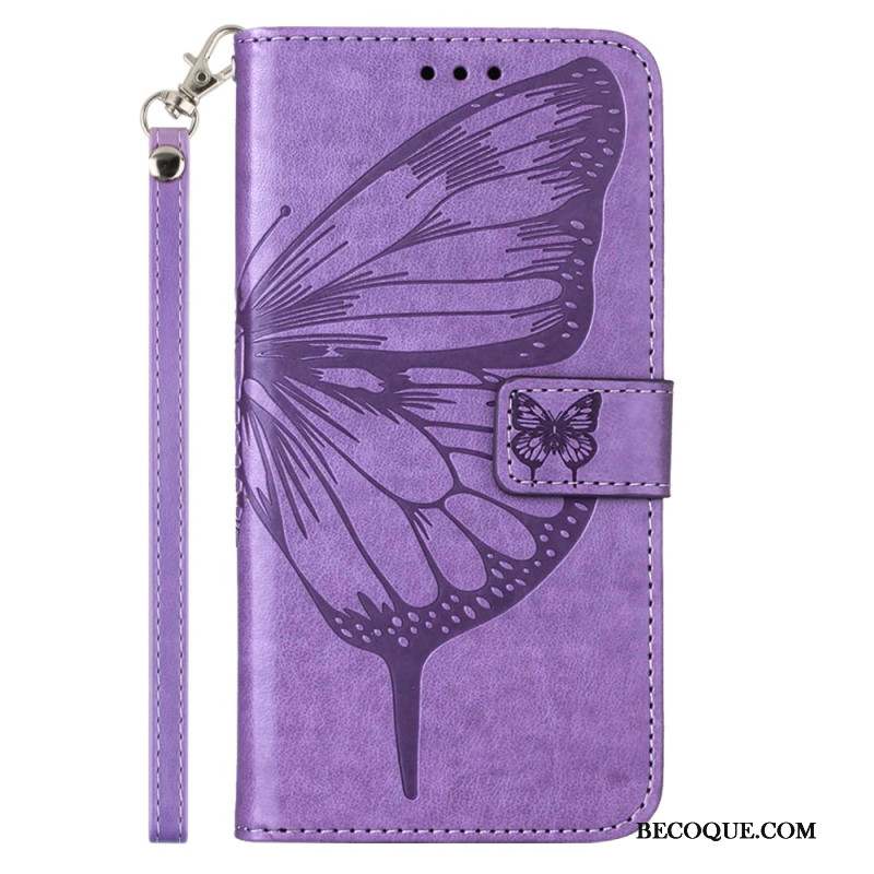 Housse Samsung Galaxy Z Fold 6 Papillon Floral à Lanière