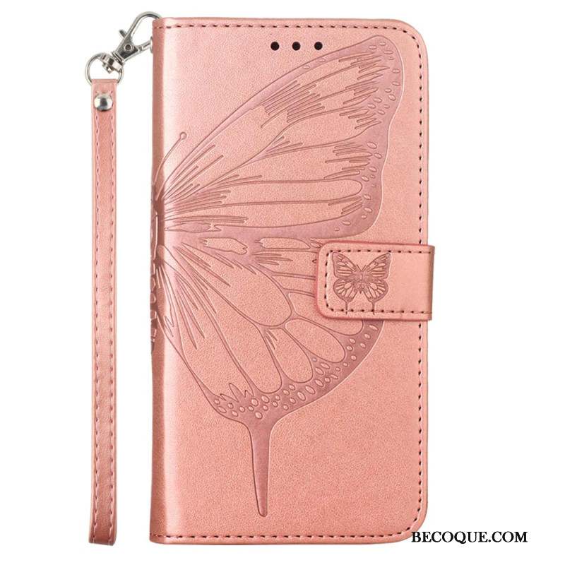 Housse Samsung Galaxy Z Fold 6 Papillon Floral à Lanière