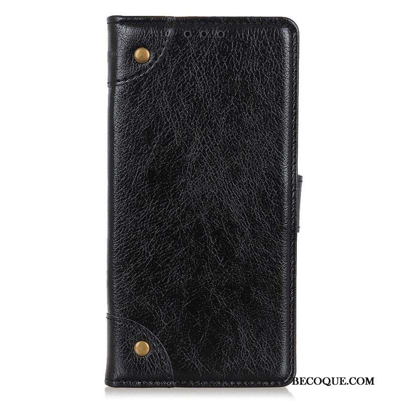 Housse Sony Xperia 1 IV Style Cuir Nappa avec Rivets