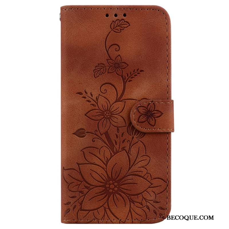 Housse Sony Xperia 1 VI Motif Floral à Lanière