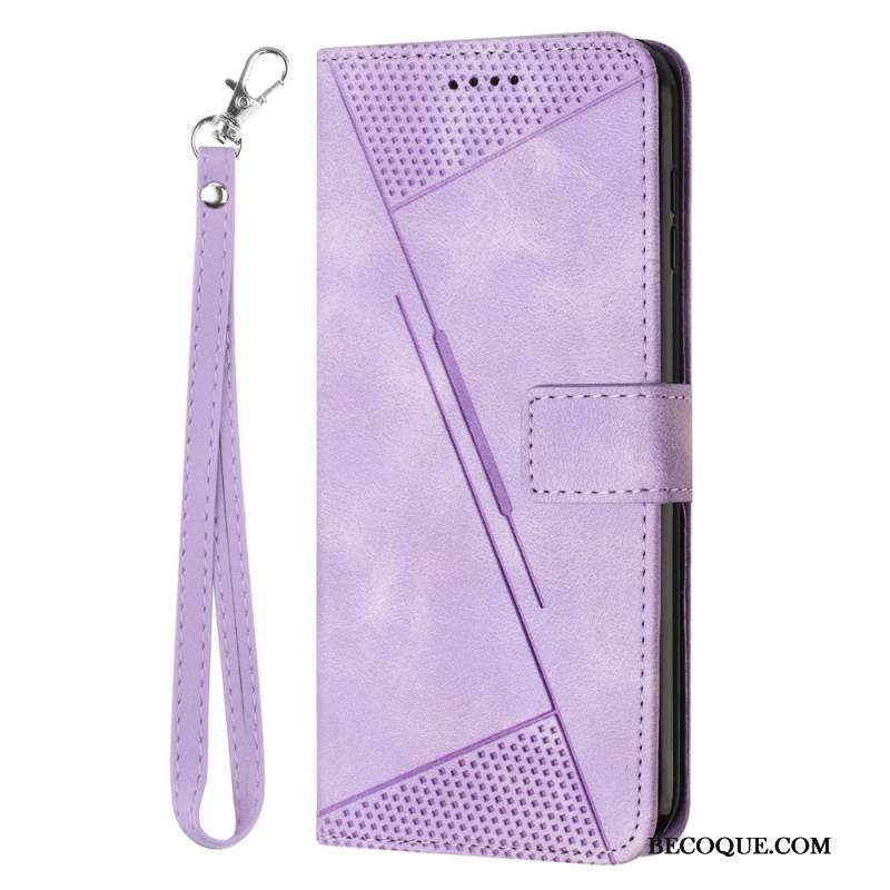 Housse Sony Xperia 1 VI Motif Triangulaire à Lanière