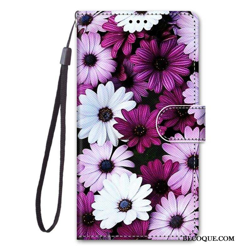 Housse Xiaomi 12 / 12X Jolies Fleurs avec Lanière