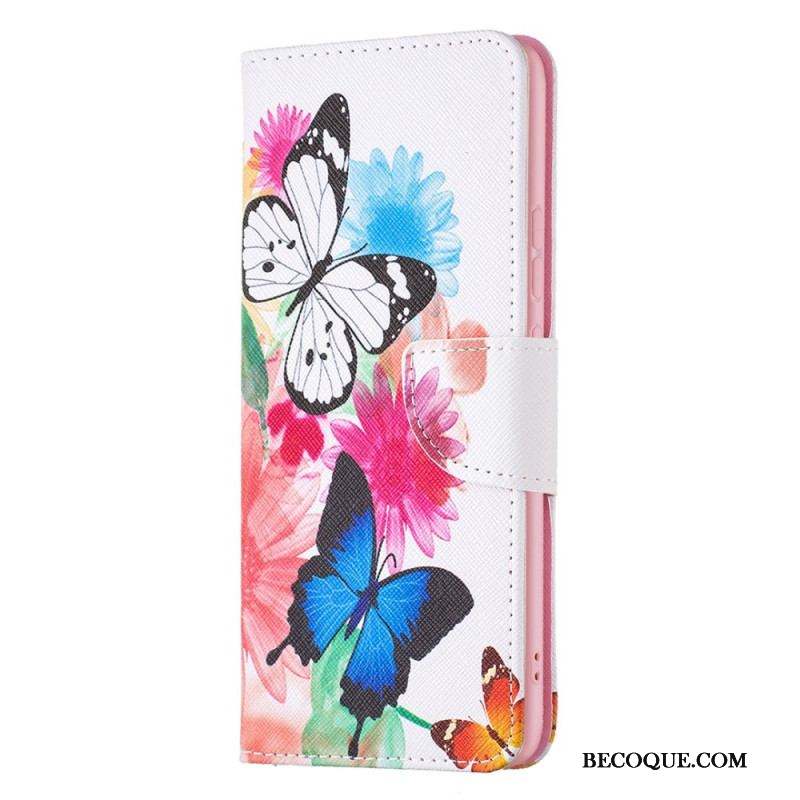 Housse  Xiaomi 12 / 12X  Papillons et Fleurs Peints