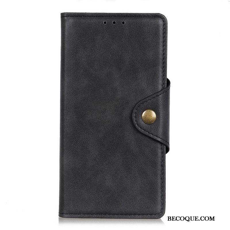 Housse Xiaomi 12 Pro Simili Cuir Vintage et Bouton