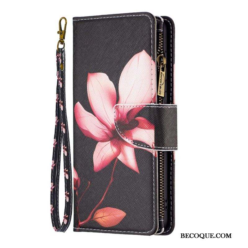 Housse Xiaomi 13 Poche Zippée Fleur