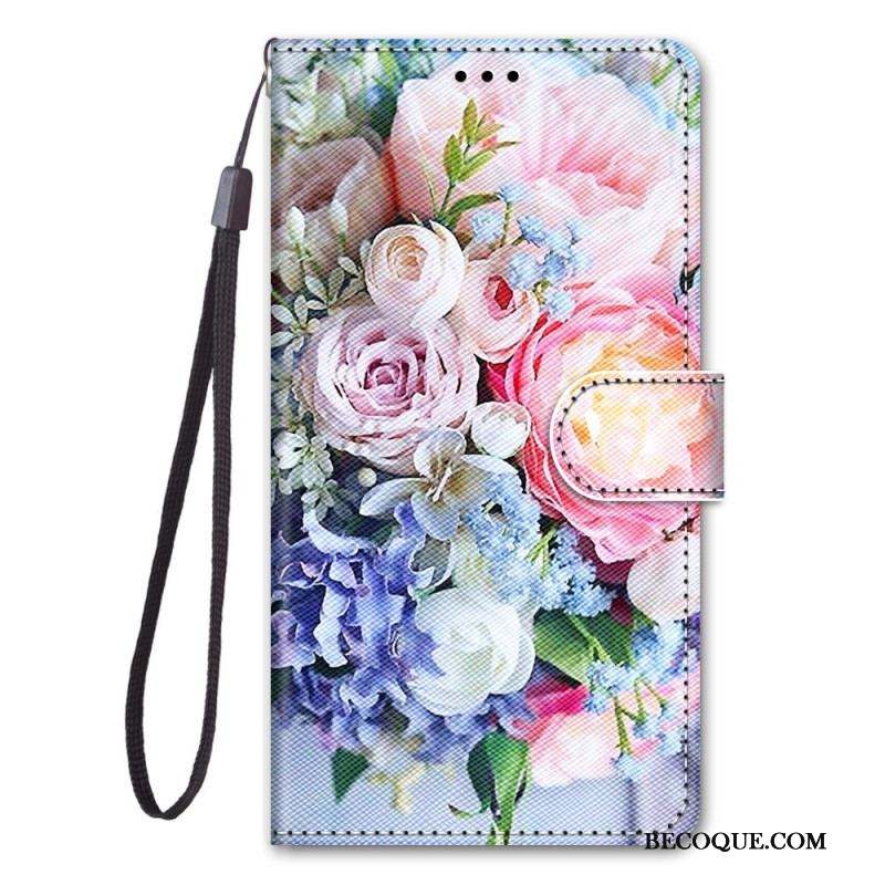 Housse Xiaomi 13 Pro Florale avec Lanière