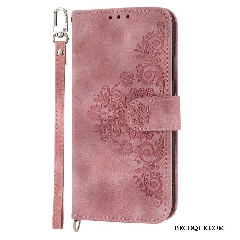 Housse Xiaomi 14 Motif Floral Lanière et Bandoulière