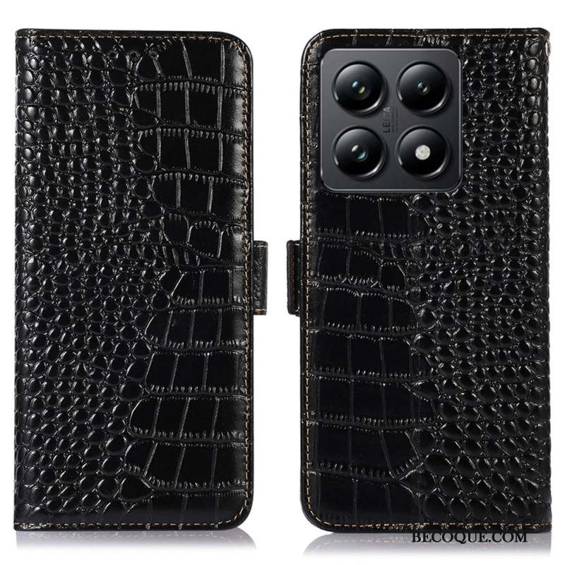 Housse Xiaomi 14T Pro Cuir Texture Crocodile