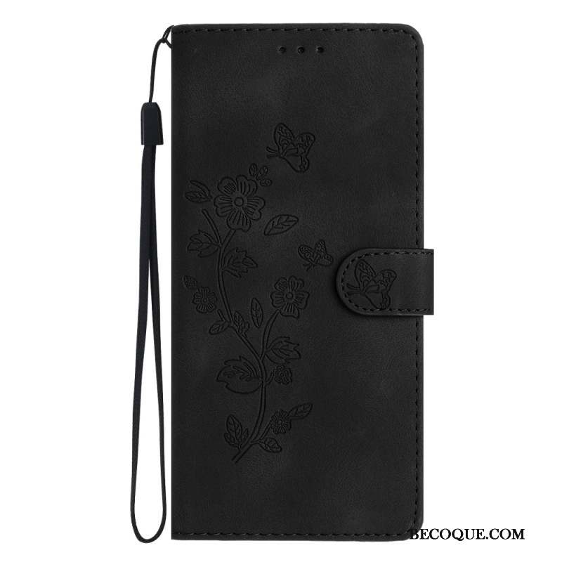 Housse Xiaomi 14T Pro Motif Floral à Lanière