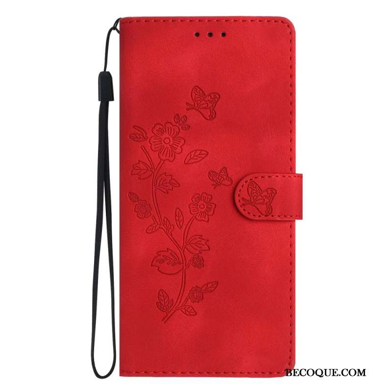 Housse Xiaomi 14T Pro Motif Floral à Lanière