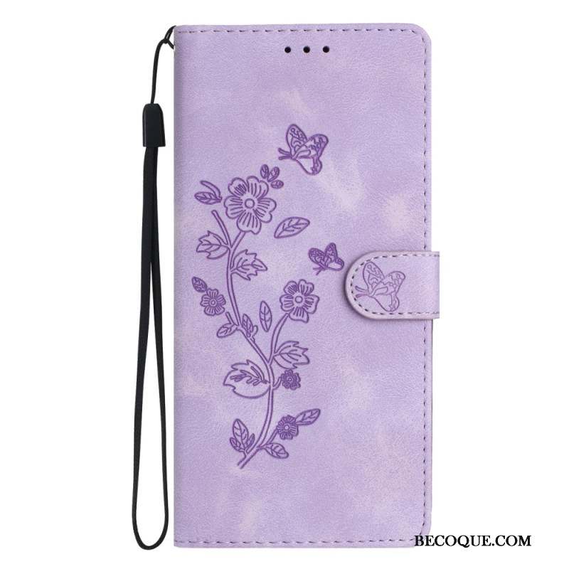 Housse Xiaomi 14T Pro Motif Floral à Lanière