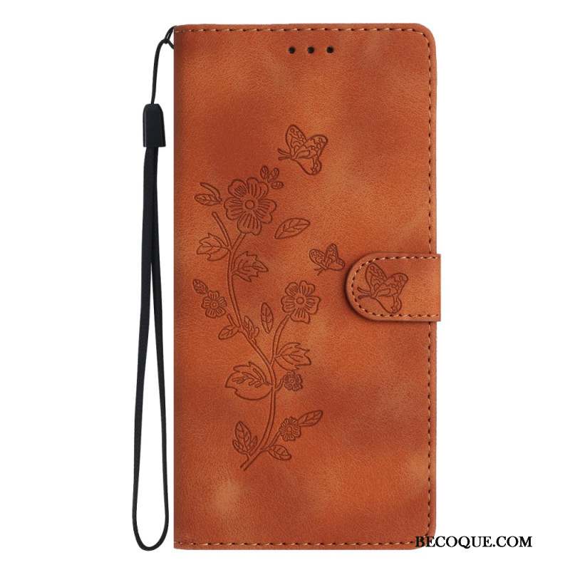 Housse Xiaomi 14T Pro Motif Floral à Lanière