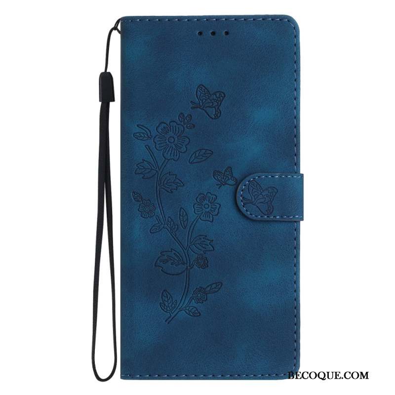 Housse Xiaomi 14T Pro Motif Floral à Lanière