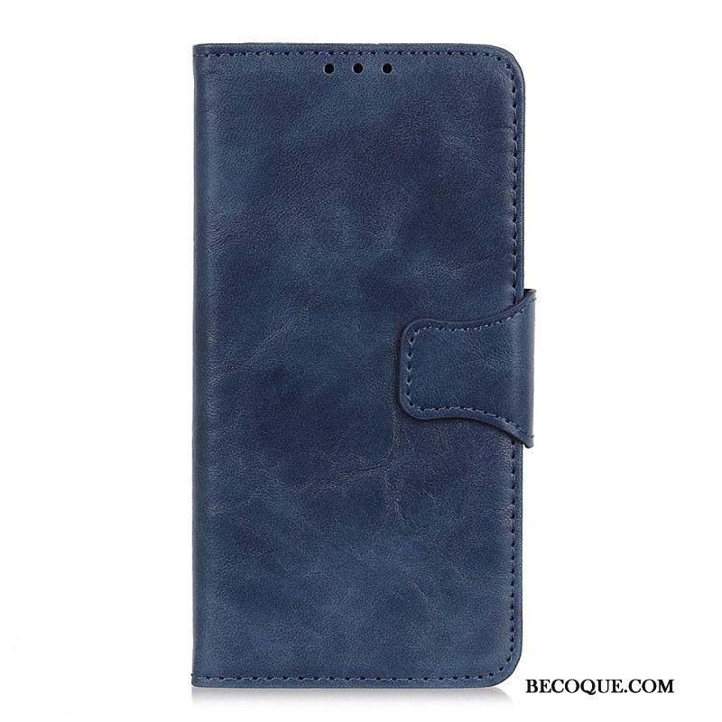 Housse Xiaomi Redmi Note 12 4G Cuir Fendu Fermoir Réversible