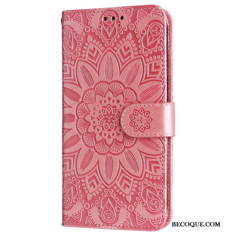 Housse Xiaomi Redmi Note 13 4G Fleur Mandala à Lanière