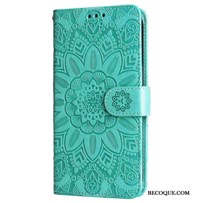 Housse Xiaomi Redmi Note 13 4G Fleur Mandala à Lanière