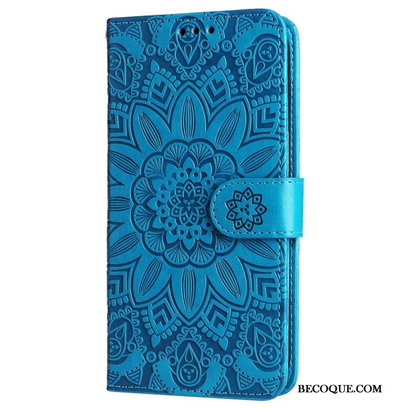 Housse Xiaomi Redmi Note 13 4G Fleur Mandala à Lanière