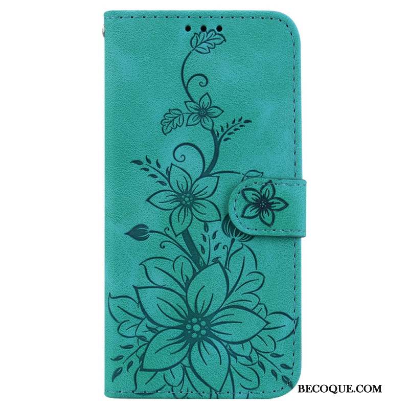 Housse Xiaomi Redmi Note 13 5G Motif Floral à Lanière