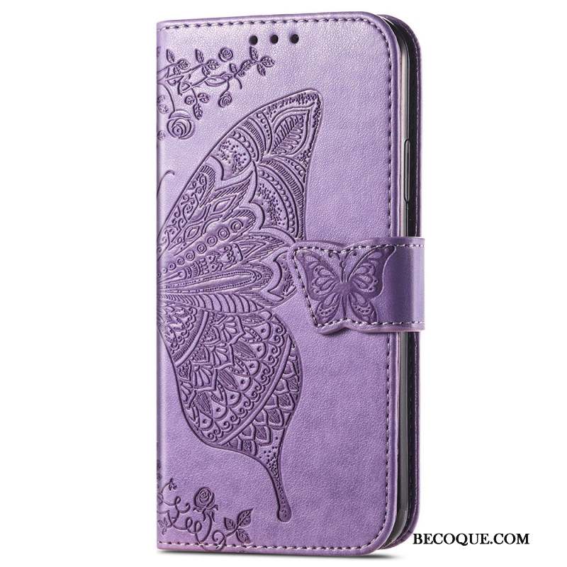 Housse Xiaomi Redmi Note 13 5G Papillon Baroque à Lanière