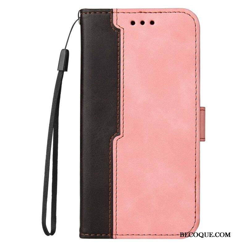 Housse iPhone 13 Mini Simili Cuir Bicolore