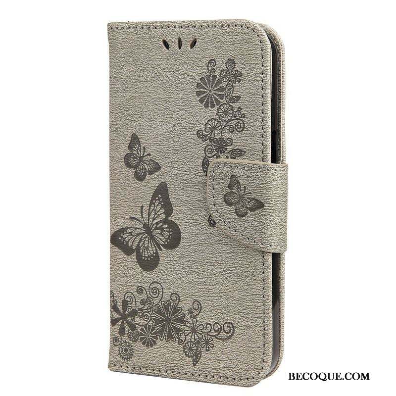 Housse iPhone 13 Mini Splendides Papillons à Lanière