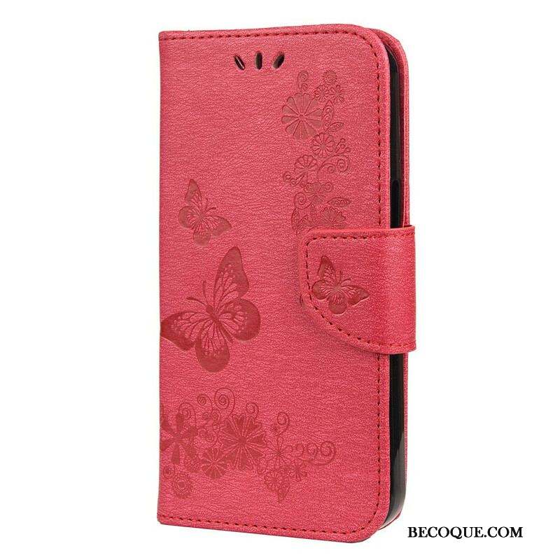 Housse iPhone 13 Mini Splendides Papillons à Lanière