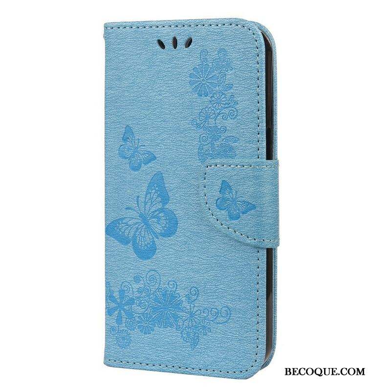 Housse iPhone 13 Mini Splendides Papillons à Lanière