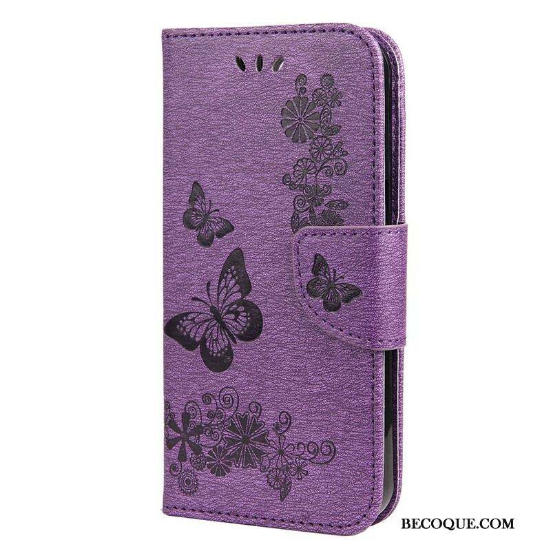 Housse iPhone 13 Mini Splendides Papillons à Lanière