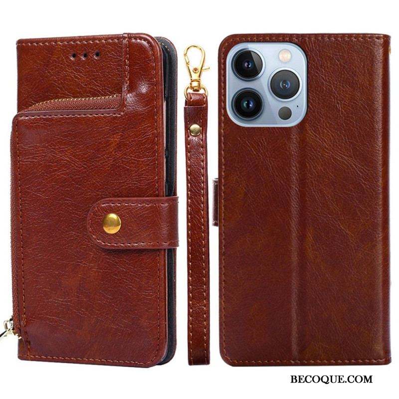 Housse iPhone 14 Pro Porte-Monnaie Zippé