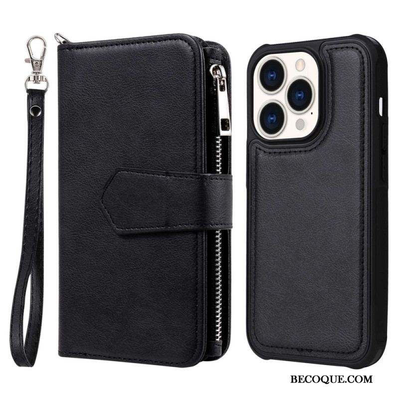 Housse iPhone 14 Pro Portefeuille avec Coque Détachable