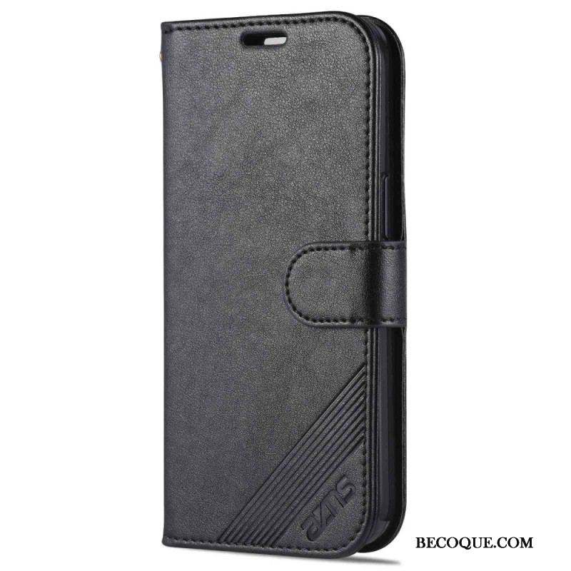 Housse iPhone 14 Style Cuir AZNS