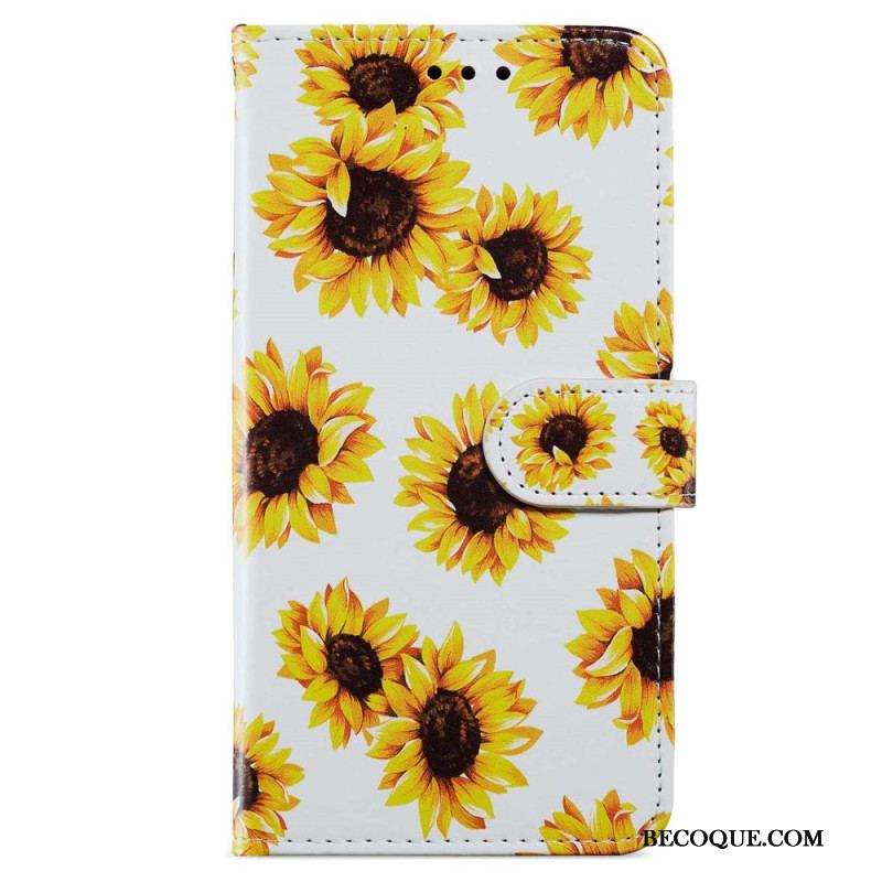 Housse iPhone 15 Plus Des Fleurs à Lanière