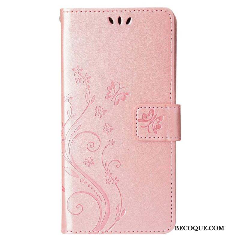 Housse iPhone 15 Plus Fleurs et Papillons