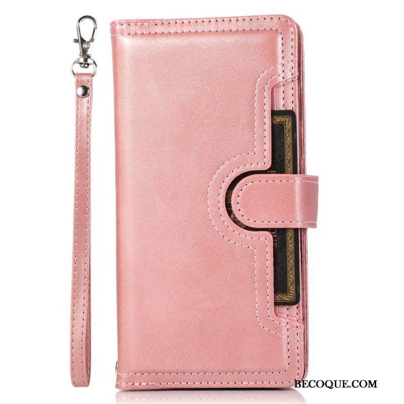 Housse iPhone 15 Plus Multi-Cartes et Pochette Frontale