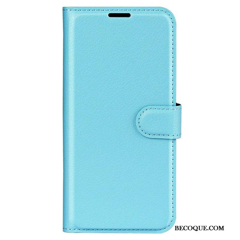 Housse iPhone 15 Plus Simili Cuir Litchi Classique