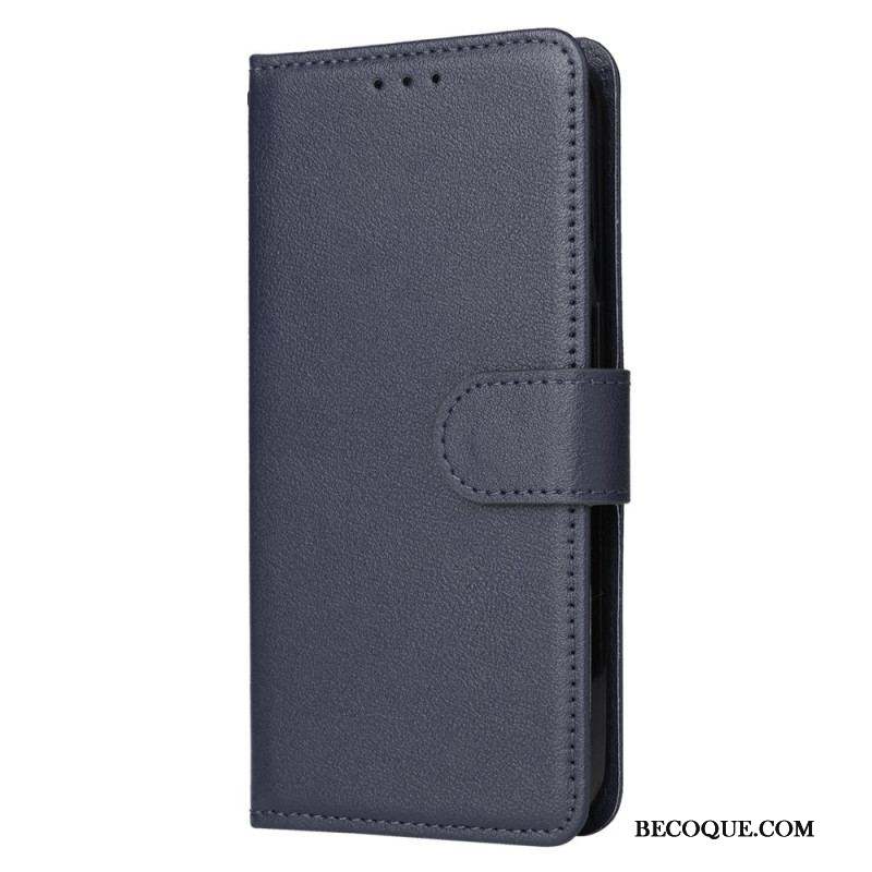 Housse iPhone 15 Plus Style Cuir Classique à Lanière