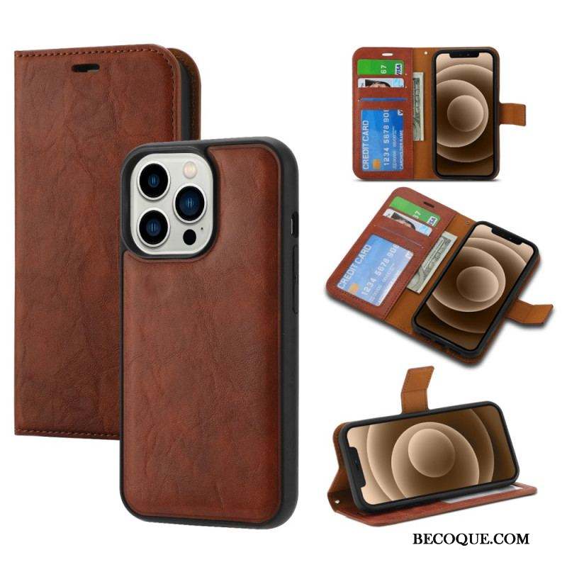 Housse iPhone 15 Plus Style Vintage avec Coque Détachable