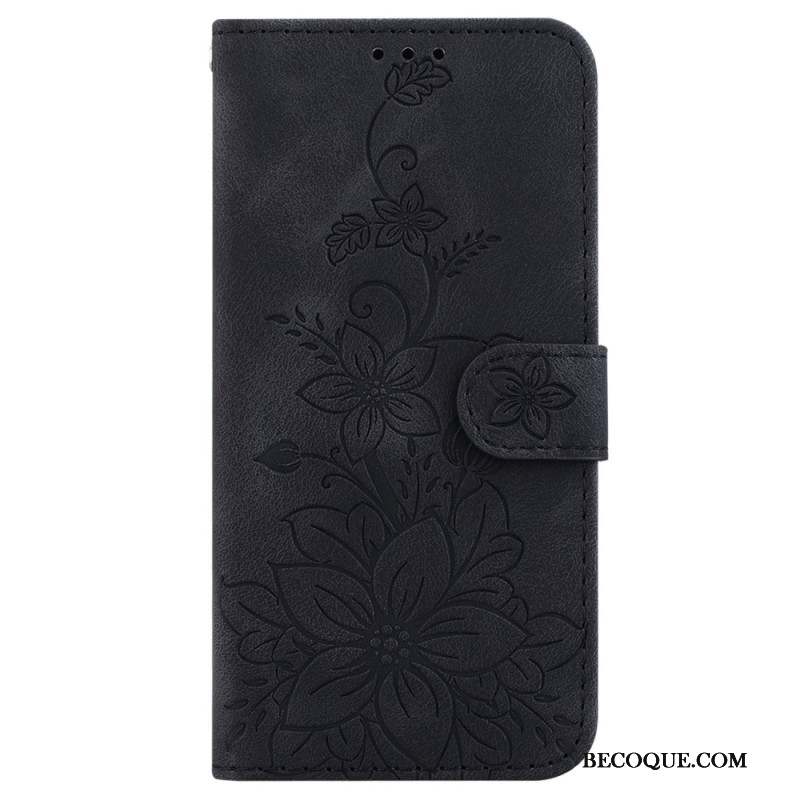 Housse iPhone 16 Motif Floral à Lanière